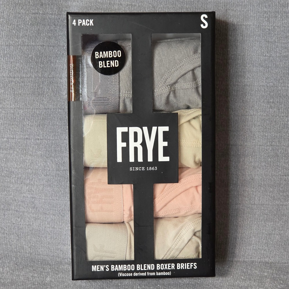 Frye Boxer Briefs Mens Small Tan 4 Pack Bamboo Blend FR39517AS-TN Stretch Soft